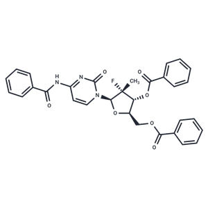 化合物 (2R,3R,4R,5R)-5-(4-Benzamido-2-oxopyrimidin-1(2H)-yl)-2-((benzoyloxy)methyl)-4-fluoro-4-methyltetrahydrofuran-3-yl benzoate|T66569|TargetMol