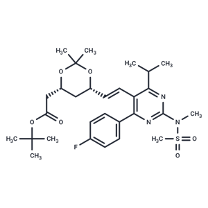 化合物 tert-Butyl 2-((4R,6S)-6-((E)-2-(4-(4-fluorophenyl)-6-isopropyl-2-(N-methylmethylsulfonamido)pyrimidin-5-yl)vinyl)-2,2-dimethyl-1,3-dioxan-4-yl)acetate|T66277|TargetMol