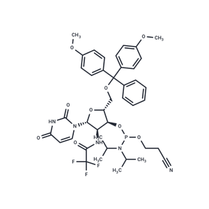 化合物 2’-Deoxy-2’-(N-trifluoroacetyl)amino-5’-O-DMTr-uridine 3’-CED phosphoramidite|TNU1621|TargetMol