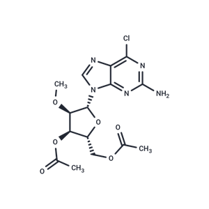 化合物 2-Amino-6-chloro-9-(3,5-di-O-acetyl-2-O-methyl-β-D-ribofuranosyl)-9H-purine|TNU1157|TargetMol