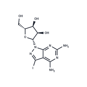 化合物 4,6-Diamino-3-iodo-1-(b-D-ribofuranosyl)-1H-pyrazolo[3,4-d]pyrimidine|TNU0283|TargetMol