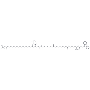 化合物 (23S,50S)-50-((((9H-Fluoren-9-yl)methoxy)carbonyl)amino)-23-(tert-butoxycarbonyl)-2,2-dimethyl-4,21,26,35,44-pentaoxo-3,30,33,39,42-pentaoxa-22,27,36,45-tetraazahenpentacontan-51-oic acid|T64767|TargetMol