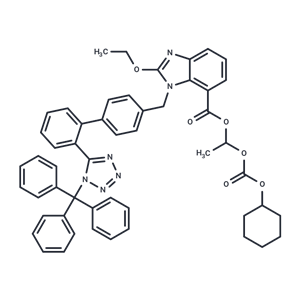 化合物 1-(((Cyclohexyloxy)carbonyl)oxy)ethyl 2-ethoxy-1-((2'-(1-trityl-1H-tetrazol-5-yl)-[1,1'-biphenyl]-4-yl)methyl)-1H-benzo[d]imidazole-7-carboxylate|T65490|TargetMol