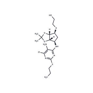 化合物 2-(((3aR,4S,6R,6aS)-6-((5-Amino-6-chloro-2-(propylthio)pyrimidin-4-yl)amino)-2,2-dimethyltetrahydro-3aH-cyclopenta[d][1,3]dioxol-4-yl)oxy)ethanol,2-(((3aR,4S,6R,6aS)-6-((5-Amino-6-chloro-2-(propylthio)pyrimidin-4-yl)amino)-2,2-dimethyltetrahydro-3aH-cyclopenta[d][1,3]dioxol-4-yl)oxy)ethanol