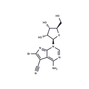 化合物 4-Amino-6-bromo-5-cyano-1-(beta-D-ribofuranosyl)-7H-pyrrolo[2.3-d]pyrimidine,4-Amino-6-bromo-5-cyano-1-(beta-D-ribofuranosyl)-7H-pyrrolo[2.3-d]pyrimidine