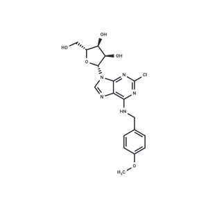 化合物 2’-Chloro-N6-(4-methoxy)benzyl ? adenosine|TNU0513|TargetMol