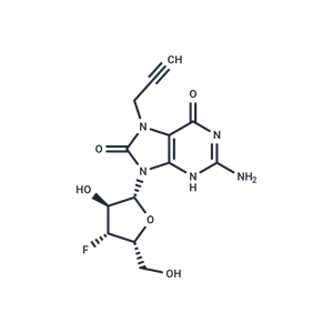 化合物 7,8-Dihydro-8-oxo-7-propargyl-3’-deoxy-3’-fluoro-xylo-guanosine|TNU0452|TargetMol