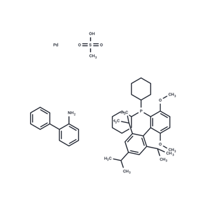 化合物 [(2-Di-cyclohexylphosphino-3,6-dimethoxy-2′,4′,6′- triisopropyl-1,1′-biphenyl)-2-(2′-amino-1,1′ -biphenyl)]palladium(II) methanesulfonate|T66687|TargetMol