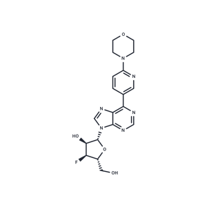 化合物 9-(3-Deoxy-3-fluoro-β-D-ribofuranosyl)-6-[6-(4-morpholinyl)pyridin-3-yl]purine|TNU0068|TargetMol