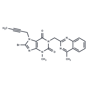 化合物 8-Bromo-7-(but-2-yn-1-yl)-3-methyl-1-((4-methylquinazolin-2-yl)methyl)-1H-purine-2,6(3H,7H)-dione,8-Bromo-7-(but-2-yn-1-yl)-3-methyl-1-((4-methylquinazolin-2-yl)methyl)-1H-purine-2,6(3H,7H)-dione