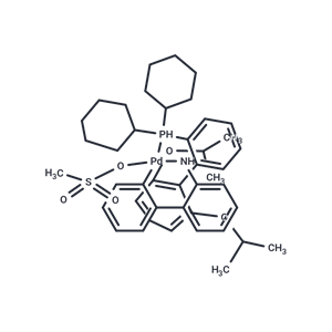 化合物 Methanesulfonato(2-dicyclohexylphosphino-2',6'-di-i-propoxy-1,1'-biphenyl)(2'-amino-1,1'-biphenyl-2-yl)palladium(II)|T64628|TargetMol