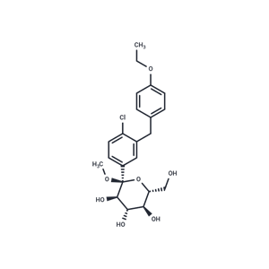 化合物 (2S,3R,4S,5S,6R)-2-(4-Chloro-3-(4-ethoxybenzyl)phenyl)-6-(hydroxymethyl)-2-methoxytetrahydro-2H-pyran-3,4,5-triol|T66477|TargetMol