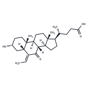 化合物 (R)-4-((3R,5R,8S,9S,10R,13R,14S,17R,E)-6-Ethylidene-3-hydroxy-10,13-dimethyl-7-oxohexadecahydro-1H-cyclopenta[a]phenanthren-17-yl)pentanoic acid|T66741|TargetMol