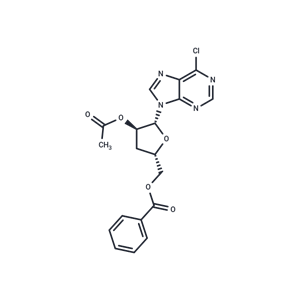 化合物 9-(2’-O-Acetyl-5’-O-benzoyl-3’-deoxy-beta-D-ribofuranosyl)-6-chloropurine|TNU0981|TargetMol