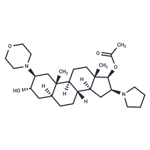 化合物 (2b,3a,5a,16b,17b)-17-Acetoxy-3-hydroxy-2-(4-morpholinyl)-16-(1-pyrrolidinyl)androstane|T66654|TargetMol