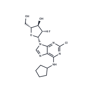 化合物 2-Chloro-N6-cyclopentyl-2’-deoxy-2’-fluoro-beta-D-arabinoadenosine|TNU0467|TargetMol