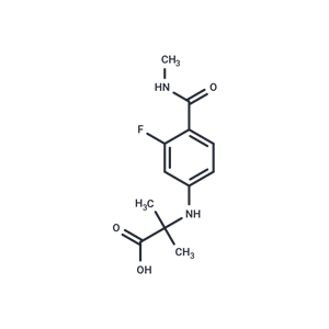 化合物 2-((3-Fluoro-4-(methylcarbamoyl)phenyl)amino)-2-methylpropanoic acid|T66529|TargetMol