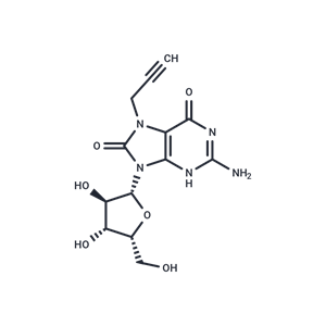 化合物 7-Propargyl-7,8-dihydro-8-oxo-9-(beta-D-xylofuranosyl)guanine|TNU0440|TargetMol