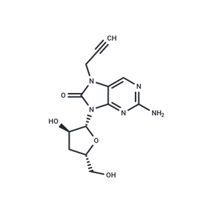 化合物 2-Amino-7-propargyl-7,8-dihydro-8-oxo-9-(beta-D-3-deoxy-ribofuranosyl)purine|TNU1351|TargetMol