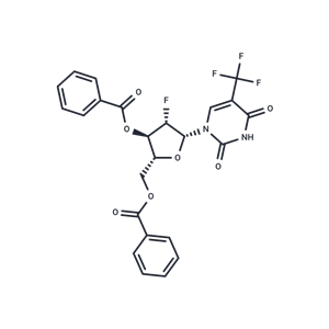 化合物 3’,5’-Di-O-benzoyl-2’-deoxy-2’-fluoro-5-trifluoromethyl-arabinouridine|TNU0916|TargetMol