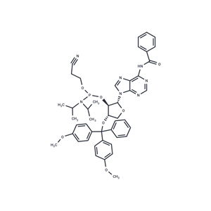 化合物 DMTr-TNA-A(Bz)-amidite; 1-{2’-O-[(2-Cyanoethoxy)(diisopropyl amino)phosphino]-3’-O-[(4,4’-dimethoxytriphenyl)methyl]-a-L-threofuranosyl}-N6-benzoyladenine|TNU1633|TargetMol