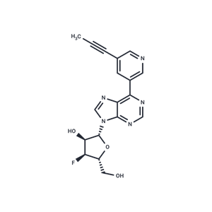 化合物 9-(3-Deoxy-3-fluoro-β-D-ribofuranosyl)-6-[5-(propyn-1-yl)pyridin-3-yl]purine|TNU0735|TargetMol