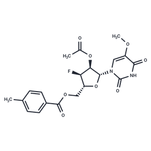 化合物 2’-O-Acetyl-5’-O-(p-toluoyl)-3’-deoxy-3’-fluoro-5-methoxyluridine,2’-O-Acetyl-5’-O-(p-toluoyl)-3’-deoxy-3’-fluoro-5-methoxyluridine