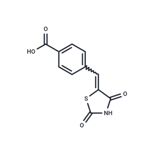 化合物 4-[(2,4-dioxo-1,3-thiazolidin-5-ylidene)methyl]benzoic acid|T50013|TargetMol