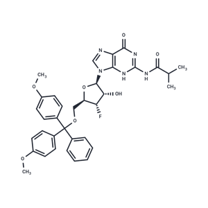 化合物 N2-iso-Butyroyl-5’-O-(4,4’-dimethoxytrityl)-3’-deoxy-3’- fluoroguanosine|TNU1376|TargetMol