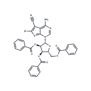 化合物 4-Amino-6-bromo-5-cyano-1-(2,3,5-tri-O-benzoyl-b-D-ribofuranosyl)-7H-pyrrolo[2.3-d]pyrimidine|TNU1033|TargetMol