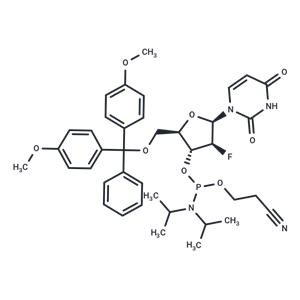 化合物 5’-O-(4,4’-Dimethoxytrityl)-2’-deoxy-2’-fluoro-b-D-arabinouridine-3’-CEN-phosphoramidite|TNU1173|TargetMol