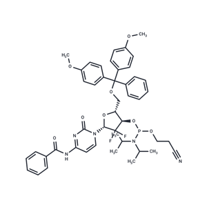 化合物 N4-Benzoyl-5’-O-(4,4’-dimethoxytrityl)-2’,2’-difluoro-2’-deoxycytidine ? 3’-O-[(2-cyanoethyl)(N,N-diisopropyl)]phosphoramidite|TNU1299|TargetMol