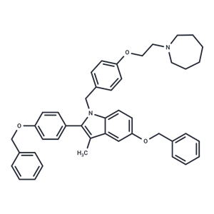 化合物 1-(4-(2-(Azepan-1-yl)ethoxy)benzyl)-5-(benzyloxy)-2-(4-(benzyloxy)phenyl)-3-methyl-1H-indole,1-(4-(2-(Azepan-1-yl)ethoxy)benzyl)-5-(benzyloxy)-2-(4-(benzyloxy)phenyl)-3-methyl-1H-indole