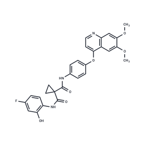 化合物 N-(4-((6,7-Dimethoxyquinolin-4-yl)oxy)phenyl)-N-(4-fluoro-2-hydroxyphenyl)cyclopropane-1,1-dicarboxamide|T64809|TargetMol