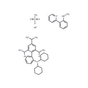 化合物 Methanesulfonato(2-dicyclohexylphosphino-2',4',6'-tri-i-propyl-1,1'-biphenyl)(2'-methylamino-1,1'-biphenyl-2-yl)palladium(II)|T67240|TargetMol