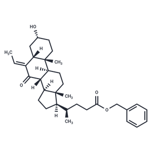 化合物 (R)-Benzyl 4-((3R,5R,8S,9S,10R,13R,14S,17R,E)-6-ethylidene-3-hydroxy-10,13-dimethyl-7-oxohexadecahydro-1H-cyclopenta[a]phenanthren-17-yl)pentanoate|T66990|TargetMol