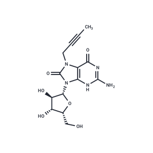 化合物 7-(Butyn-2-yl)-7,8-dihydro-8-oxo-9-(beta-D-xylofuranosyl)guanine|TNU0441|TargetMol