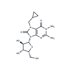 化合物 1-Amino-7-cyclopropylmethyl-7,8-dihydro-8-oxo-9-(b-D-xylofuranosyl)guanine|TNU0387|TargetMol