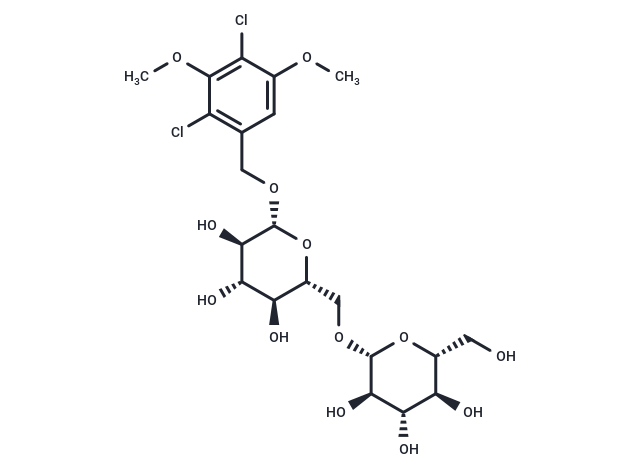 化合物 (2,4-Dichloro-3,5-dimethoxyphenyl) methyl 6-O-β-D-glucopyranosyl-β-D-glucopyranoside,(2,4-Dichloro-3,5-dimethoxyphenyl) methyl 6-O-β-D-glucopyranosyl-β-D-glucopyranoside