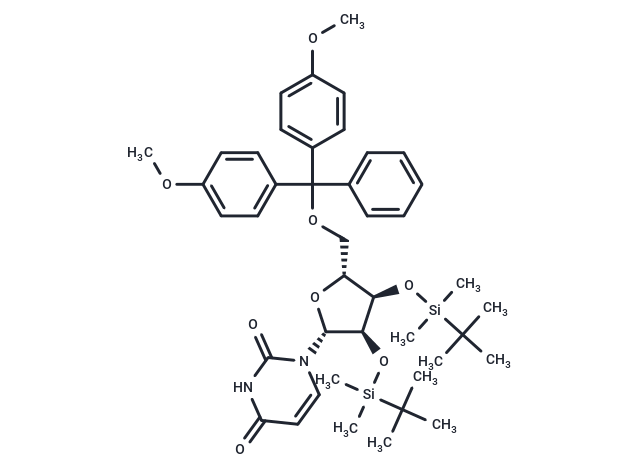 化合物 2’,3’-Bis-O-(t-butyldimethylsilyl)-5’-O-(4,4’-dimethyltriphenylmethyl)uridine,2’,3’-Bis-O-(t-butyldimethylsilyl)-5’-O-(4,4’-dimethyltriphenylmethyl)uridine