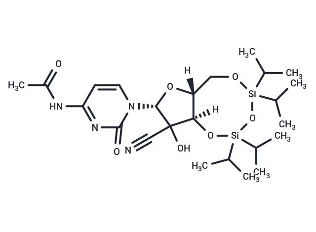 化合物 N-(1-((6aR,8R,9aR)-9-Cyano-9-hydroxy-2,2,4,4-tetraisopropyltetrahydro-6H-furo[3,2-f][1,3,5,2,4]trioxadisilocin-8-yl)-2-oxo-1,2-dihydropyrimidin-4-yl)acetamide,N-(1-((6aR,8R,9aR)-9-Cyano-9-hydroxy-2,2,4,4-tetraisopropyltetrahydro-6H-furo[3,2-f][1,3,5,2,4]trioxadisilocin-8-yl)-2-oxo-1,2-dihydropyrimidin-4-yl)acetamide