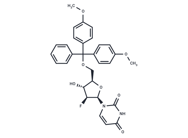 化合物 5’-O-(4,4’-Dimethoxytrityl)-2’-deoxy-2’-fluoro-b-D-arabinouridine,5’-O-DMT-2’-deoxy-2’-fluoro-β-D-arabinouridine