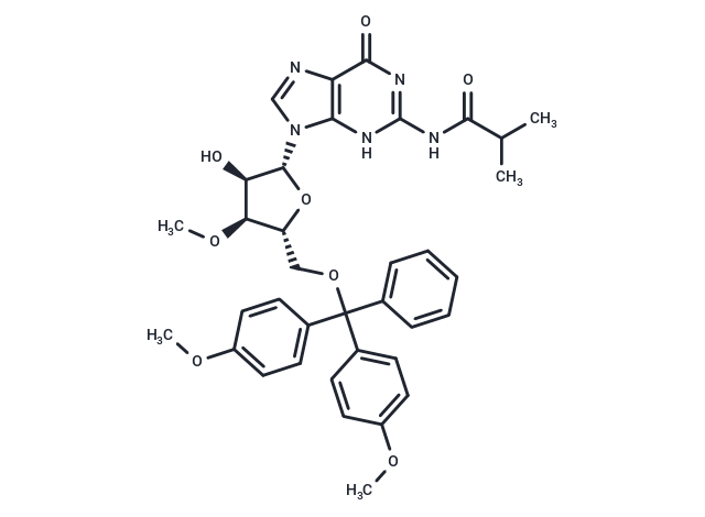 化合物 N2-iso-Butyroyl-5’-O-(4,4’-dimethoxytrityl)-3’-O-Methyl ? guanosine,N2-iso-Butyroyl-5’-O-(4,4’-dimethoxytrityl)-3’-O-Methyl ? guanosine