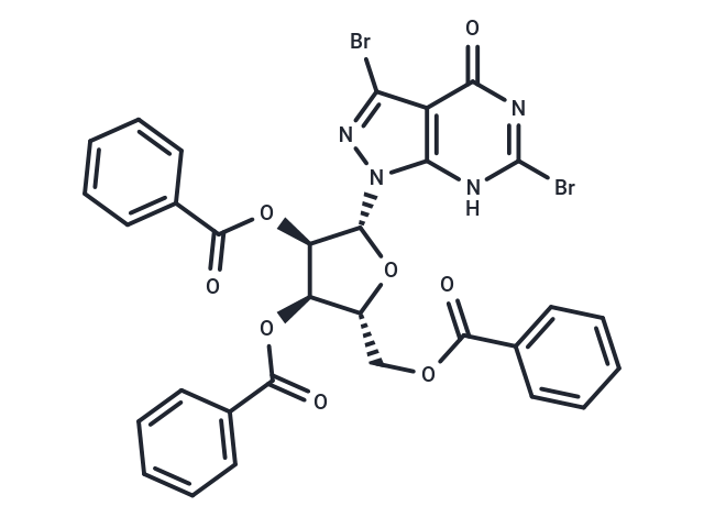 化合物 3,6-Dibromo-1,5-dihydro-1-(2,3,5-tri-O-benzoyl-b-D-ribofuranosyl)-4H-pyrazolo[3,4-d]pyrimidin-4-one,3,6-Dibromo-1,5-dihydro-1-(2,3,5-tri-O-benzoyl-b-D-ribofuranosyl)-4H-pyrazolo[3,4-d]pyrimidin-4-one