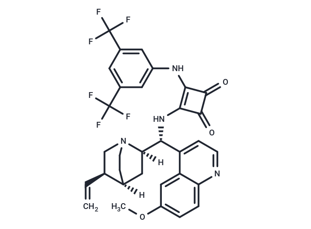 化合物 3-((3,5-Bis(trifluoromethyl)phenyl)amino)-4-(((1R)-(6-methoxyquinolin-4-yl)(5-vinylquinuclidin-2-yl)methyl)amino)cyclobut-3-ene-1,2-dione,3-((3,5-Bis(trifluoromethyl)phenyl)amino)-4-(((1R)-(6-methoxyquinolin-4-yl)(5-vinylquinuclidin-2-yl)methyl)amino)cyclobut-3-ene-1,2-dione