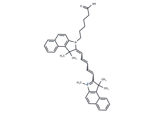 化合物 2-(5-(3-(5-Carboxypentyl)-1,1-dimethyl-1,3-dihydro-2H-benzo[e]indol-2-ylidene)penta-1,3-dien-1-yl)-1,1,3-trimethyl-1H-benzo[e]indol-3-ium,2-(5-(3-(5-Carboxypentyl)-1,1-dimethyl-1,3-dihydro-2H-benzo[e]indol-2-ylidene)penta-1,3-dien-1-yl)-1,1,3-trimethyl-1H-benzo[e]indol-3-ium