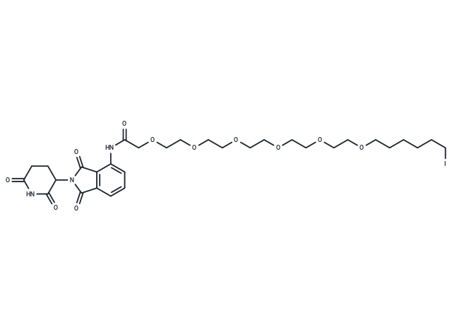 化合物 Pomalidomide-PEG6-butyl iodide,Pomalidomide-PEG6-butyl iodide