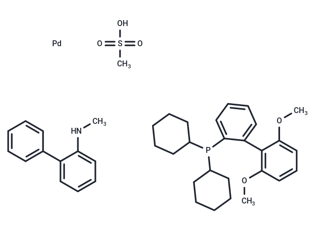 化合物 Methanesulfonato(2-dicyclohexylphosphino-2',6'-dimethoxy-1,1'-biphenyl)(2'-methylamino-1,1'-biphenyl-2-yl)palladium(II),SPhos Palladacycle Gen. 4