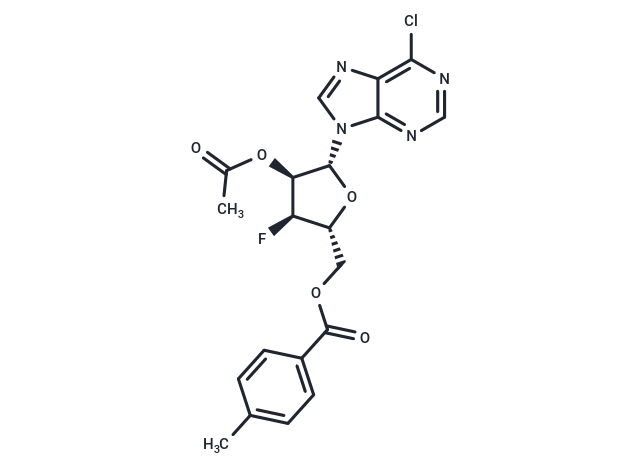 化合物 9-(2-O-Acetyl-5-O-(p-Toluoyl)-3-deoxy-3-fluoro-beta-D-ribofuranosyl)-6-chloro-9H-purine,5’-O-(p-Toluoyl)-2’-O-acetyl-3’-deoxy-3’-fluoro-6-chloroinosine