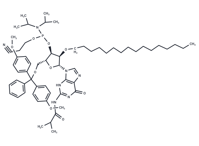 化合物 N2-iBu-5’-O-DMTr-2’-O-hexadecanyl guanosine 3’-CED phosphoramidite,N2-iBu-5’-O-DMTr-2’-O-hexadecanyl guanosine 3’-CED phosphoramidite